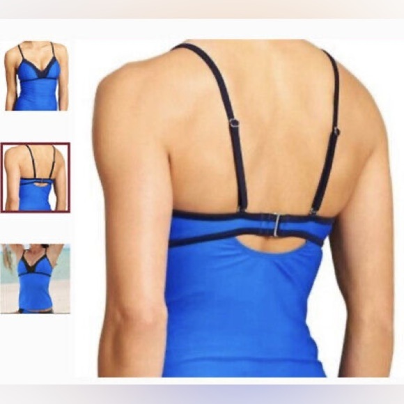 Athleta Tankini Top Women's Size Small Pink Grey Colourblock Swimwear Nylon - Picture 11 of 14